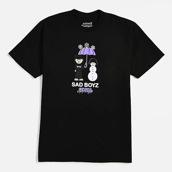 SADBOYZ by Junior H x OTXBOYZ Snowman Black T-Shirt Size 3X - Picture 3 of 3